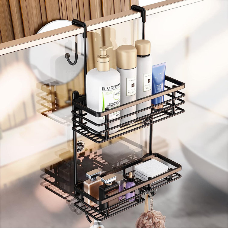 Over the door shower 2025 caddy with towel hooks